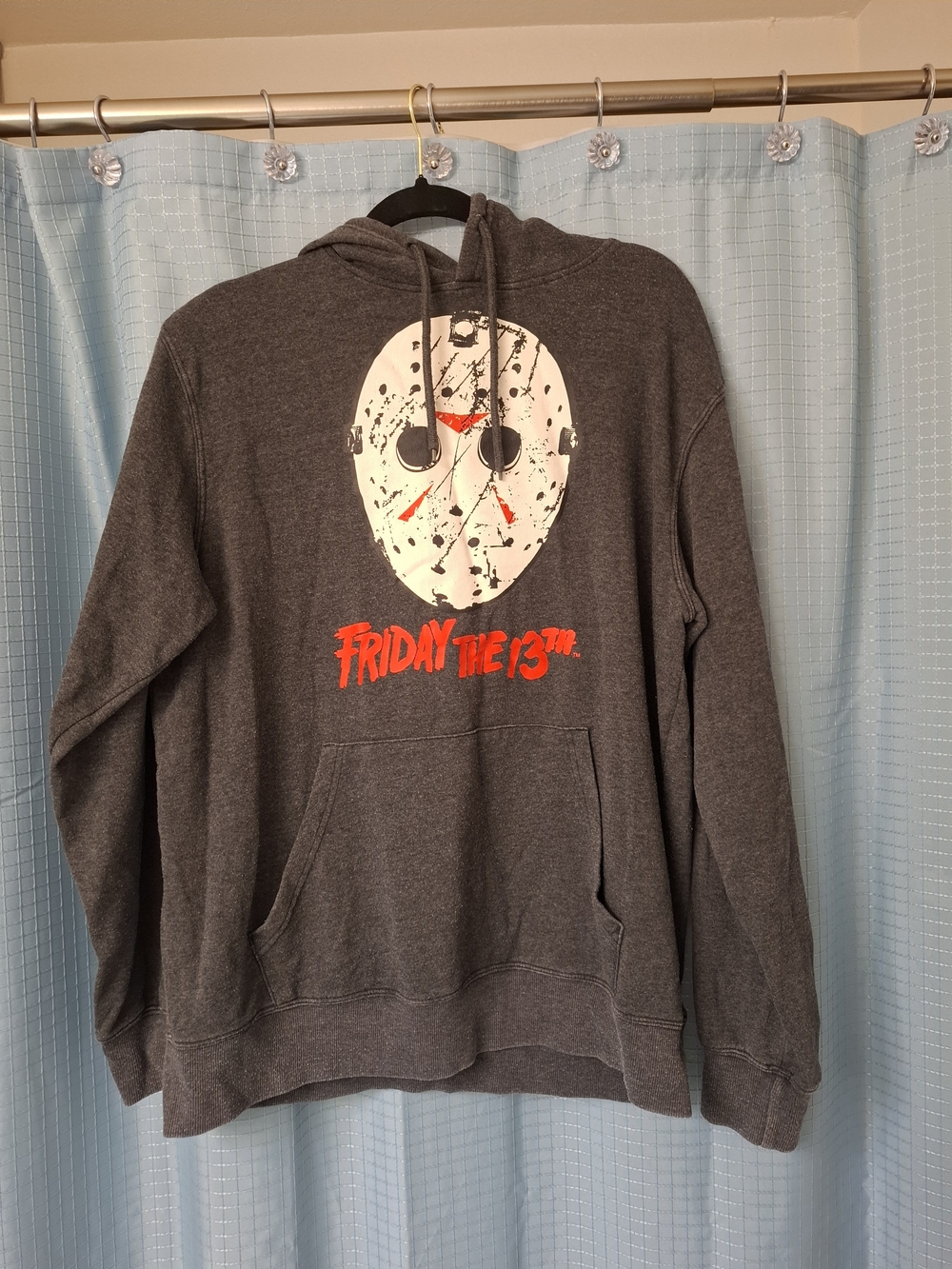 Friday the 13th Men's Gray Graphic Zip-Up Hoodie